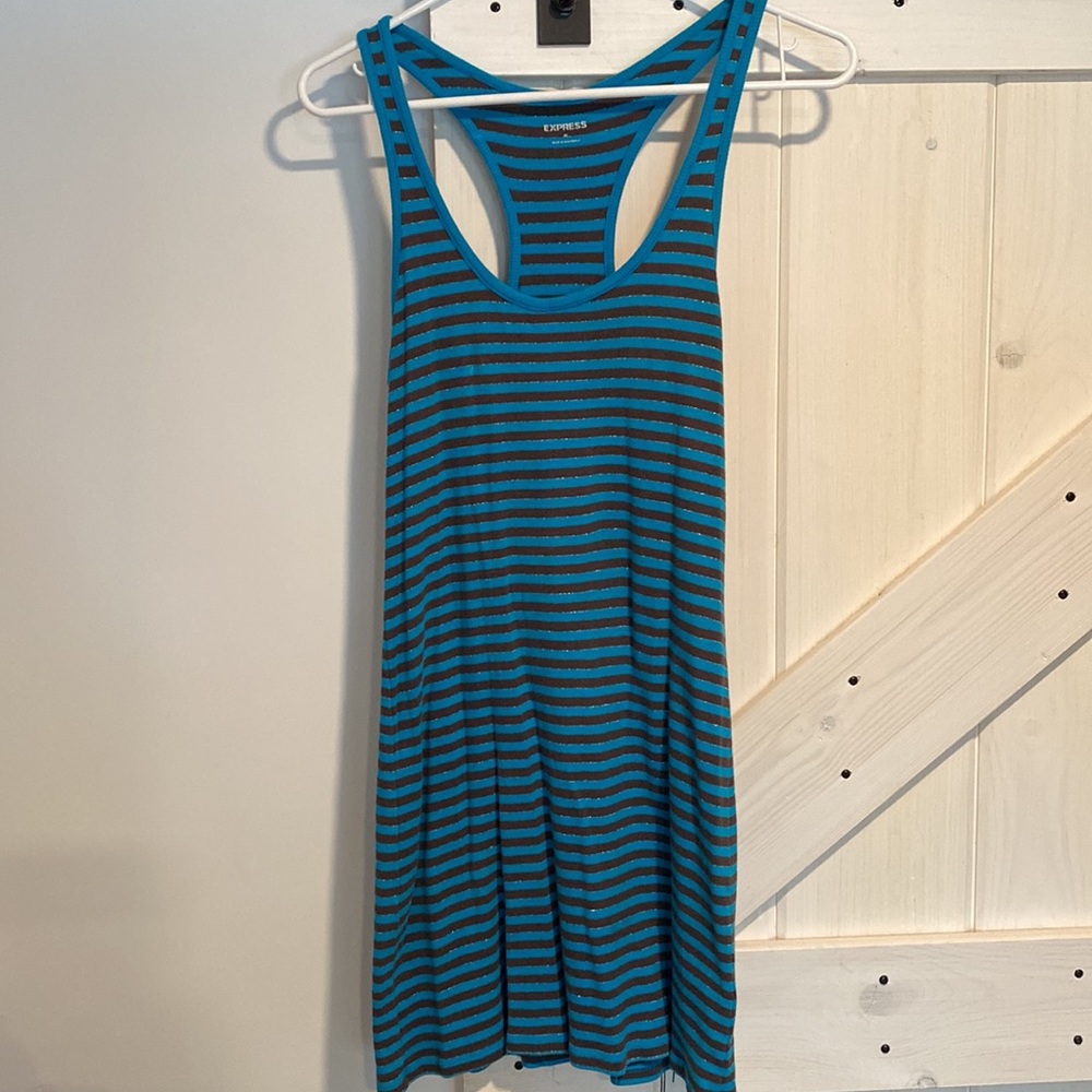 Express Racerback Tank Striped Dress